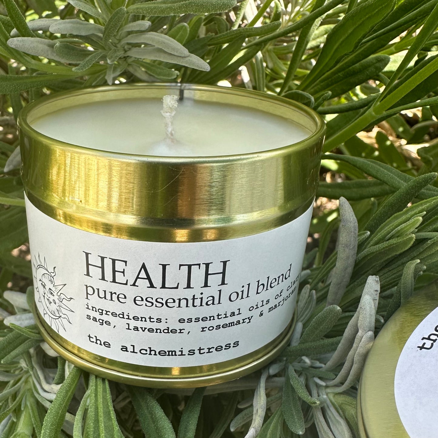 Health tin candle
