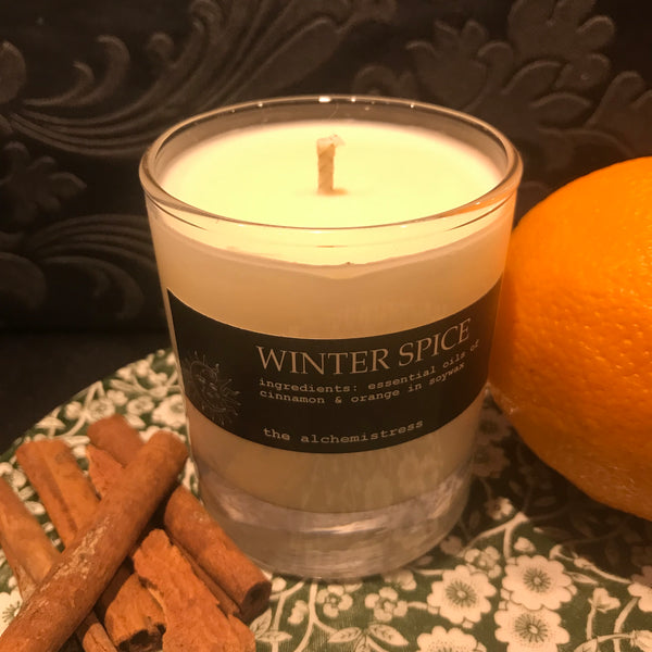 Winter Spice Glass Candle