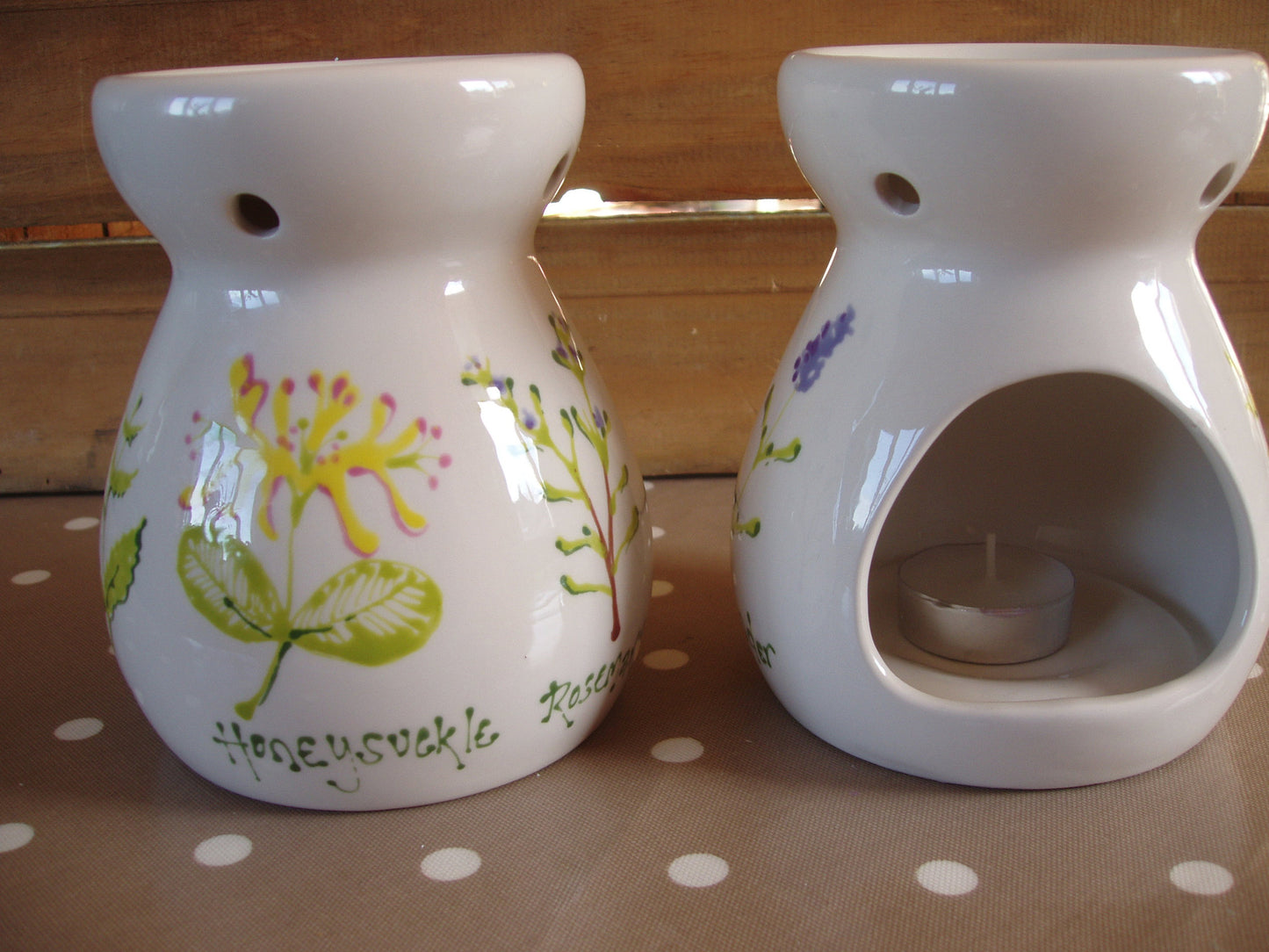Large hand painted oil burner